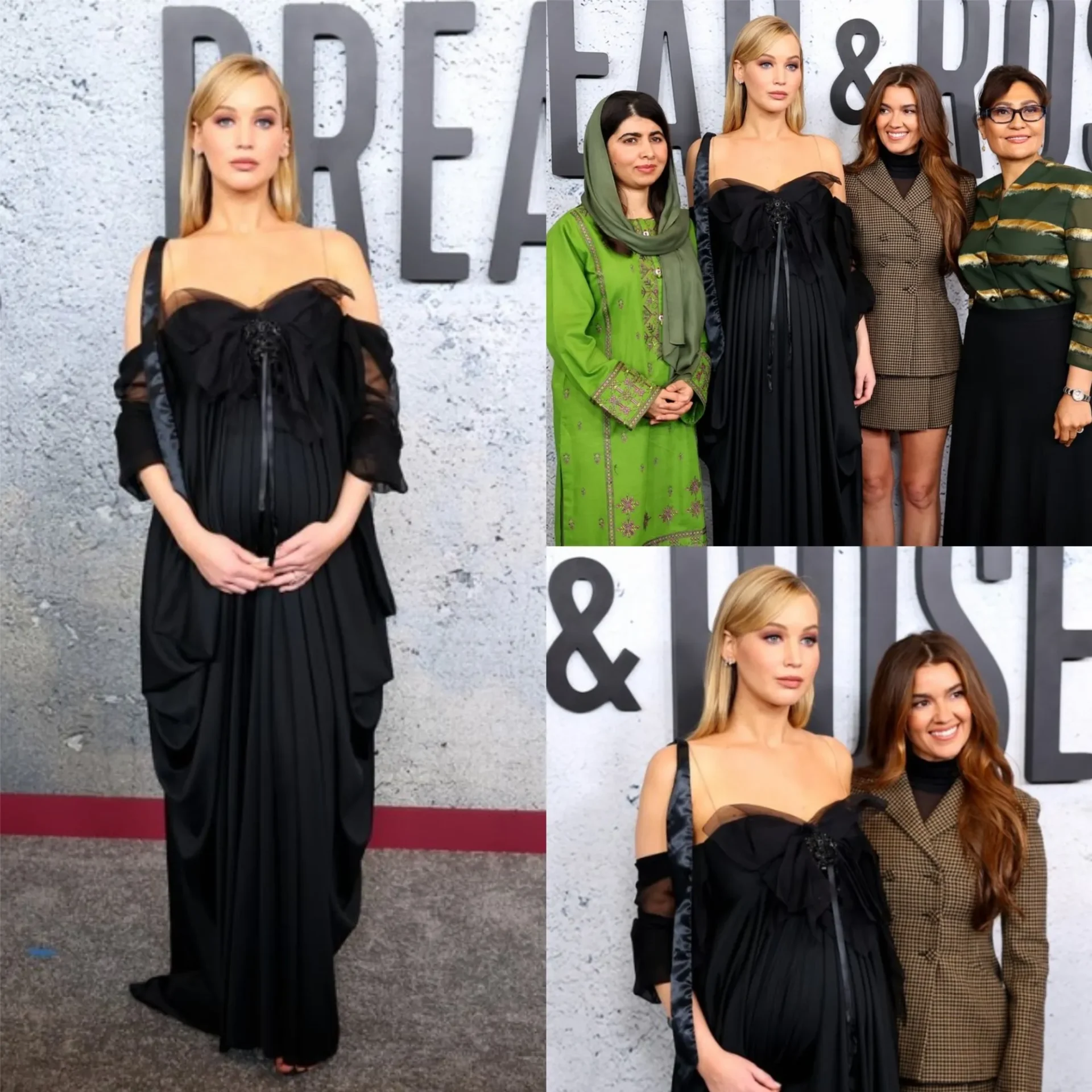 Jennifer Lawrence Cradles Baby Bump at ‘Bread & Roses’ Documentary Premiere with Malala